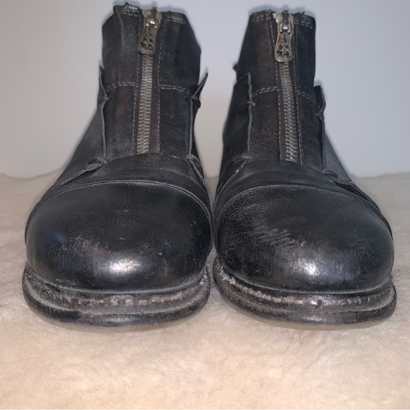 A.S. 98 Black Leather Ankle Boots Zipper 38 - Picture 8 of 10